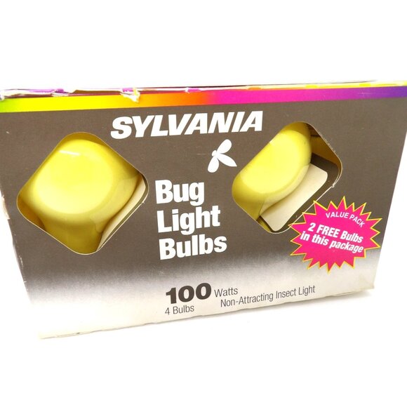 Sylvania 100 Watt Bug Light Bulbs 4 Pack NOS - Picture 1 of 2